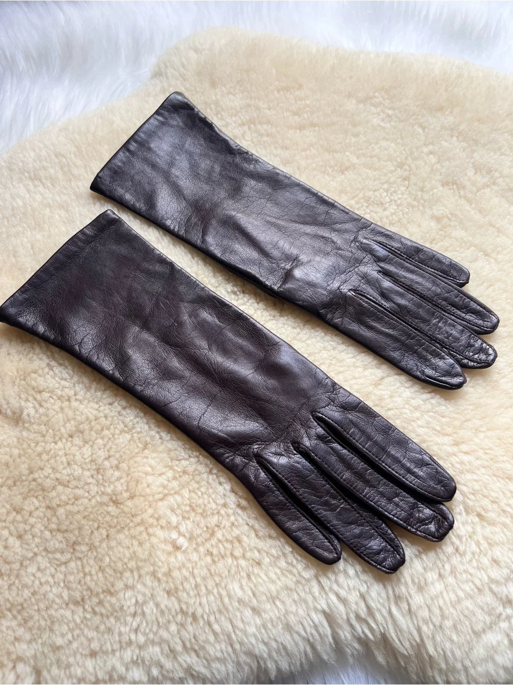 Fownes Gloves VTG 1960s 70s Leather Antron Lining Women's Sz 7 Retro Classic